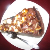 Chocolate nut cake... rich, moist, creamy frosting, nuts....delicious... at Koffie ende Koeck in Amsterdam