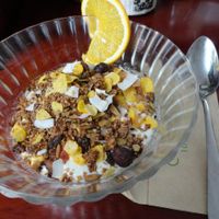 Soya yoghourt with granola at Koffie ende Koeck in Amsterdam