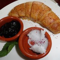 Croissant with jam and coconut butter at Koffie ende Koeck in Amsterdam