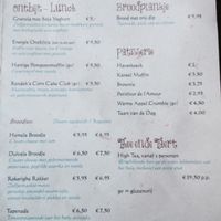 the menu on 23 January 2015 at Koffie ende Koeck in Amsterdam