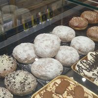 Strawberry jam donut at NOSTOS Delissimo in Corfu