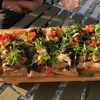 pinza with veggies and vegan sausage  at The Green Spot in Modena