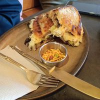 Loved the side of Bombay mix with the New York style toastie. at nOm in Southend-on-sea