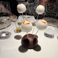 Spun sugar!  at Californios in San Francisco