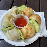Combination of fried and steamed Momos   at Tibetan Momos in Eumundi