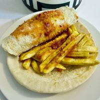 Fries sandwich  at Falafil Al Rabiah Al Khadra - Silicon in Dubai