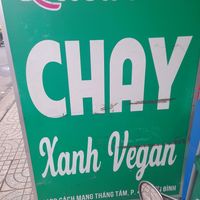 Sign at Quán Chay Xanh Vegan in Ho Chi Minh City