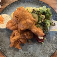 Austernpilze mit Kartoffelsalat  at Rübenrot in Augsburg