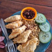 Kabuli rice and fried tofu at Wara-Wiri in 