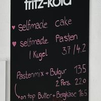 Menu on chalk board  at DIE schwestern in Nuremberg