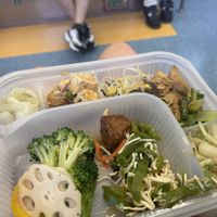 I already ate some… whoops!   at  Vegetsai Vegan Bento - Taipei Main Station in Taipei