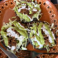 Sopes at VeganBarrio in Cozumel