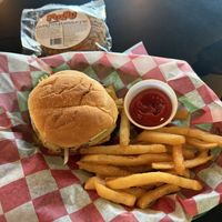 Gemini burger, fries, and dessert!  at Go Vegan GR in Grand Rapids