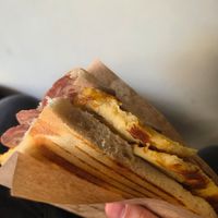 Sottobosco focaccia (bacon, blue cheese, mushrooms and farinata) at Focacceria Cecino in Milan