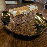 Sticky toffee biscoff cake at Hinterland Alcohol-Free Bar and Cafe in Manchester