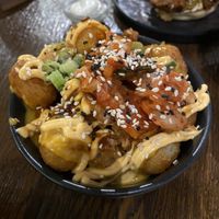 Kimchi cheese tots  at Hinterland Alcohol-Free Bar and Cafe in Manchester