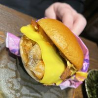 Breakfast burger   at Hinterland Alcohol-Free Bar and Cafe in Manchester