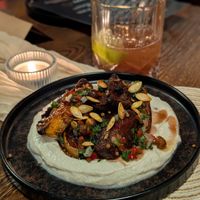 Roasted autumn veg with whipped tofu at Hinterland Alcohol-Free Bar and Cafe in Manchester