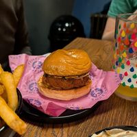 Salt 'n' pepper faux chicken burger at Hinterland Alcohol-Free Bar and Cafe in Manchester