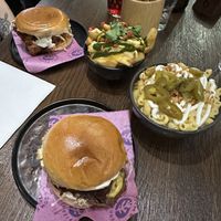 Truffle burger, Mac and cheese, masala chips, chicken burger   at Hinterland Alcohol-Free Bar and Cafe in Manchester