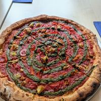 Sidewalk. Bloody gorgeous pizza at Nell's Altrincham in Altrincham