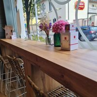 Inside seats at Pan di Bolle in Seregno