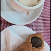 tea and pastry at Momentos de Pan y Soya in Bogota