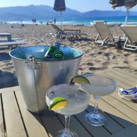 Margaritas and beers at Heaven Beach in Crete