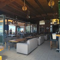 Indoor seating at Heaven Beach in Crete