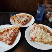 Vegan Slices (pepperoni, chorizo, chicken) at Bottoms Up Pizza in Richmond