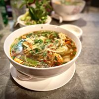 Which flavorful vegan pho, so good I didn’t have to add any Sriracha or other sauce    at Tin Corner in Frederick