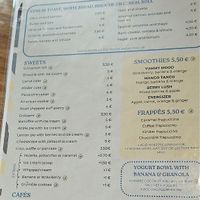 Breakfast and snack menu in English at Yummy Brunch in Malaga