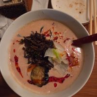 spicy tomato ramen at Vegan Ramen YADOKARI in Fukuoka