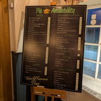 Pie board in full at The Piebald Inn  in Filey