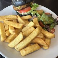Vegan burger option available on request (including carvery hours). No sauce came on burger (not even ketchup) and very pricey at €20 for a veggie burger   at Bloomfield House Hotel, Leisure Club & Spa in Mullingar