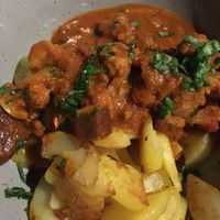 Veganer Gulasch (texturiertes Soja)  at Garbo Cafe und Kneipe im Cinema in Muenster