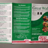 Menu at Great Wall in Norwich