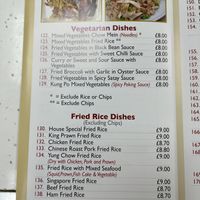 Vegetarian section of the menu. Most of these can be made vegan on request.  at Kyle Chinese Take Away in Kyle Of Lochalsh