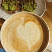 Oat latte at ORA Wellness Cafe in Norwich