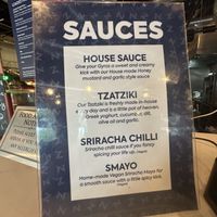 Sauces (the 2 bottom ones are vegan)  at ThatZiki - Kargo MKT in Salford