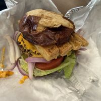 Impossible burger w crispy tofu  at Rhythm 'n Wraps in Boston