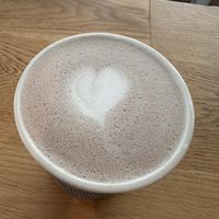 Hot chocolate with oat milk   at Upper Left Roasters in Portland
