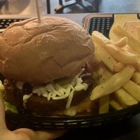 Meatless cheeseburgerr  at Boardies Bar in Fitzroy