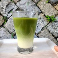 Organic Matcha Latte at Vegan Peace OTEMACHI in Hiroshima