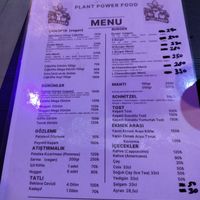 Menu at Plant Power Food in Serik