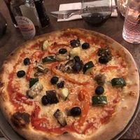 Ordered the vegetarian pizza with vegan cheese   at Nostrana in Glasgow