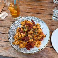 Vegan Mediterranean pastaa  at Von's 1000 Spirits in Seattle
