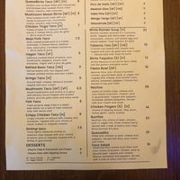 Menu  at Fiesta Tacos & Tequila in Saskatoon