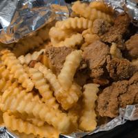 Plant based fried fish and fries combo at Jane's Seamoss Creations and More in Orlando