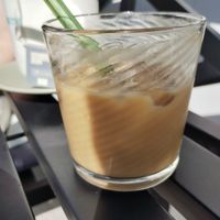 Iced Cappuchino with oat milk at Michels Café in Binz
